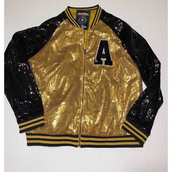 Big Boy Headgear Track Jacket Alabama State Hornets Womens XL Full Zip Black Gol - Picture 1 of 5